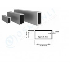 Alüminyum Kutu Profil 10mm  30mm Et Kalınlık 2mm